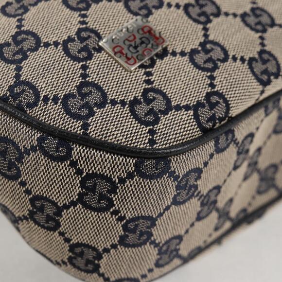 GUCCI GG Canvas Sherry Line Shoulder Bag Navy Beige Red - Picture 15 of 16